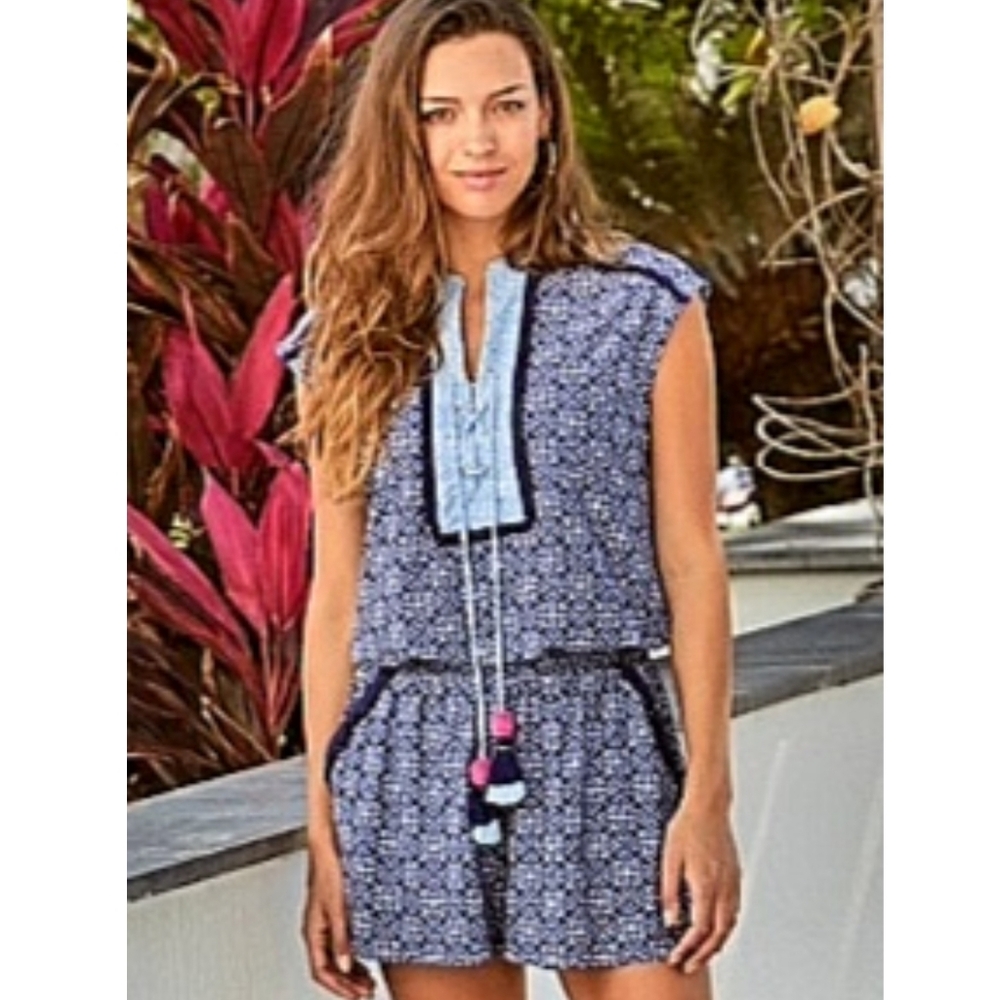 Cabana Life Blue Romper UPF 50+